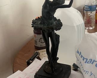 Vintage Cast Metal Ballerina Figurine - Art Deco Style