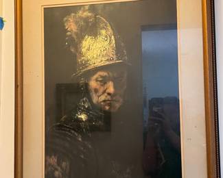 Framed Print Reproduction of Rembrandt's "The Man with the Golden Helmet"