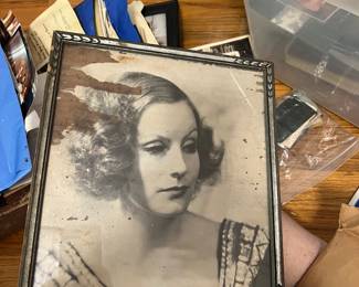Vintage Greta Garbo Framed Portrait - Classic Hollywood Glamour