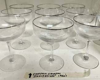 Fostoria "Invitation" champagne - lot of 9