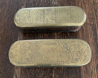 Dutch tobacco boxes copper + brass