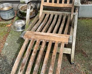 Teak chaise lounge