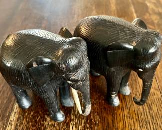 Ebony carved elephants