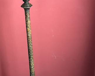 Wood floor lamp with painted gesso
