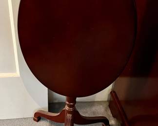 Bombay Co oval tilt top cherry wood table - a pair of these
