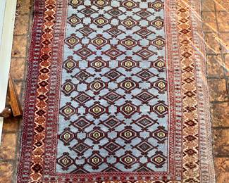 Turkmen hand knotted, wool on wool, tribal blue - approx 3 x 5