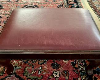 Bombay co leather top footstool