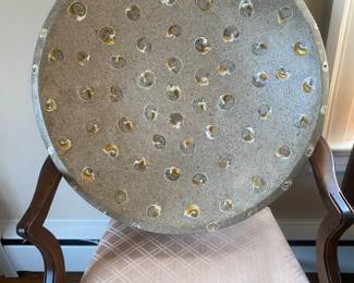 Large inlaid shell decorative bowl