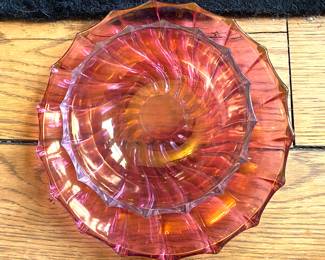 Vintage Fenton glass/six plates; six bowls