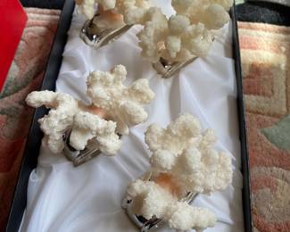 Coral napkin rings (8)