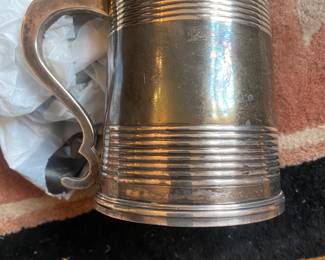 19th C. silver mug w/inscription
