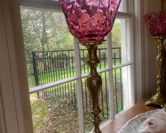 Pair/Antique candle lamps