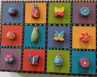 Small Chest of Drawers [approx. 16” x 16”]  with LAUREL BURCH Cat Feline, Flower and Butterfly  Drawer Pulls 