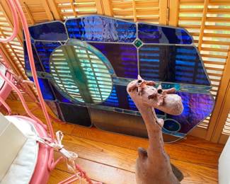 Big blue stain glass window!