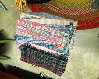 This is a pile of woven rug runners, nice ones!