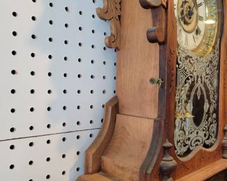 Ansonia Time and Strike with Alarm on Matching Shelf. Has been overhauled. 