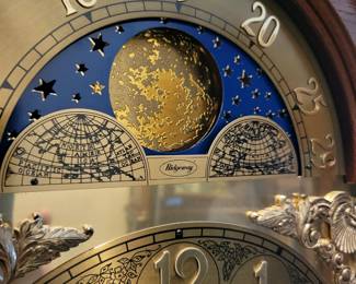Ridgeway Case Hermerle movement, lit pendulum and top. Three tunes. New movement.