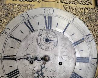 John Foster London, England. Tall case Clock. Circa 1820. Silver Dial. Serviced. 