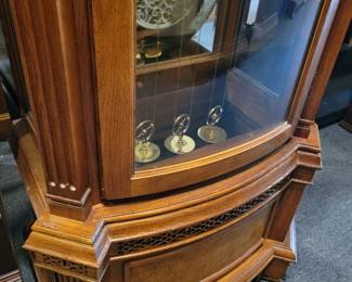 Ridgeway Case Hermerle movement, lit pendulum and top. Three tunes. New movement.