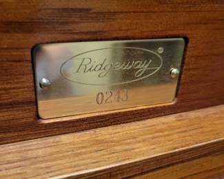 Ridgeway Case Hermerle movement, lit pendulum and top. Three tunes. New movement.