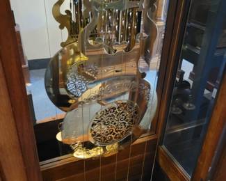 Ridgeway Case Hermerle movement, lit pendulum and top. Three tunes. New movement.