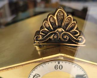Congreve Rolling Ball Clock. Invented by Sir William Congreve in 1808. This reproduction was built in the 1960's by the worlds oldest Clockmaker, Thwaites & Reed of London. The tilting table and rolling ball act as the pendulum, with each oscillation taking 15 seconds. 