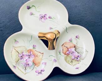 hand painted cany/jewelry dish MCM