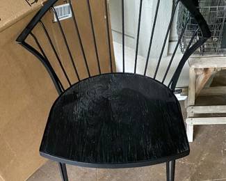 pair of mid century cast garden chairs