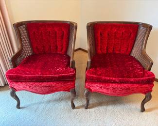 Vintage Red Velvet Chairs