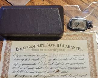 Antique Elgin watch, original case and paperwork
