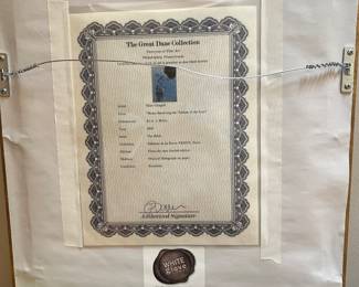 MARC CHAGALL, "Moses Receiving the tablets of the Law' 1956, 14x10.5", Original lithograph on paper