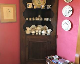 Antique Walnut Corner Cupboard