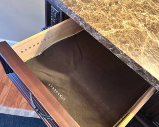 Bernhardt Furniture sideboard hutch with marble tap two drawers and pull out extensions 46”w x 22s x 38h $500