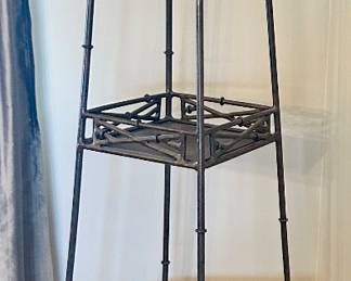 Pyramid shaped 4 shelf metal tower 20”sq x 81”h $125