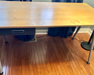 IKEA Blonde Wood Simple Work Desk with metal legs 63”w x 31.5w x 31.5h $75