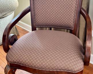 2 Bernhardt Furniture Carved Wood Framed Upholstered Seat Arm Chairs
$139ea