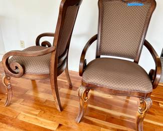 2 Bernhardt Furniture Carved Wood Framed Upholstered Seat Arm Chairs
$139ea