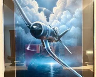 Andy Mack 43” Corsair matted & framed poster
24.25”w x 32.25”h $30