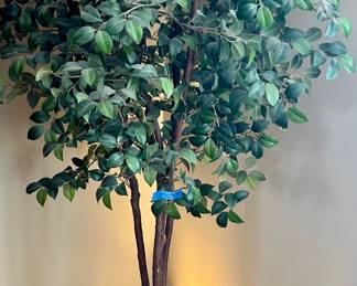 86”h artificial ficus tree with square copper pot $65