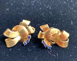 Tiffany gold and sapphire earrings