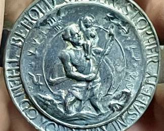 ST. CHRISTOPHER METAL WITH POLE MOUNT