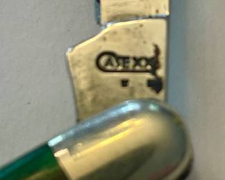 W. R. CASE XX TINY MUSKRAT GREEN BONE POCKET KNIFE