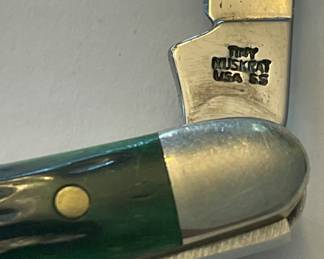 W. R. CASE XX TINY MUSKRAT GREEN BONE POCKET KNIFE