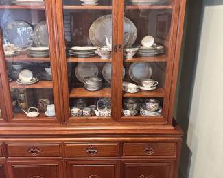 Large Hong Kong Rosewood China Cabinet/Hutch 1970’s