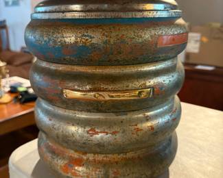 Vtg 60s Lincoln BeautyWare Pagoda Style 4 Tier Stacking Canister
Set MCM