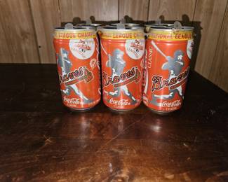 1991 Braves National league Champions 6 pack Coke Cans
