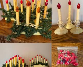 Vintage Plastic Christmas 8, 5, 3, and Single Candle Lights