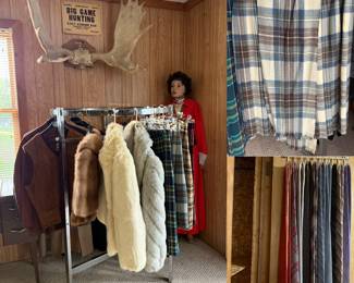 Men’s Vintage Coats, Ties, Scottish Kilts, Vintage Rabbit Fur Coat, Mink Stole