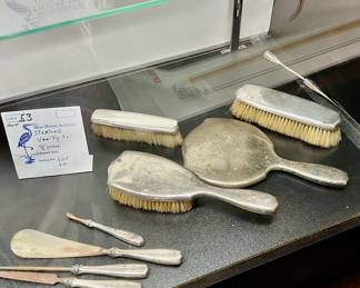 Antique Sterling Silver 8-piece Vanity Set