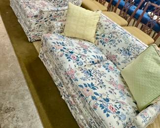 Pair of Floral Loveseats